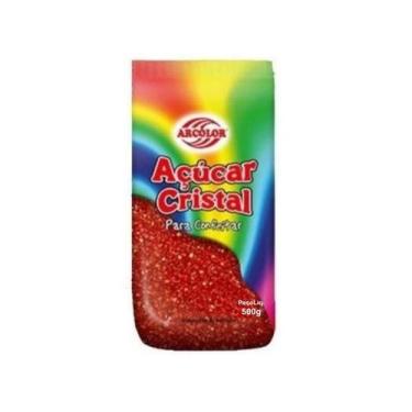 Imagem de Açúcar Cristal Vermelho Para Confeitar 500g - Arcolor