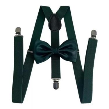 Imagem de Kit Suspensório + Gravata Borboleta Ref: 244/247 - KARECATO, Verde esc