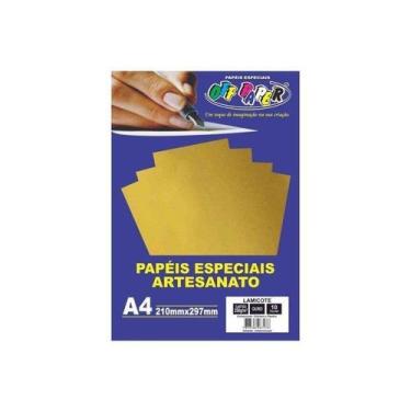 Imagem de Papel Lamicote Ouro A4 250g 10fls Convites Letras 3d - OFF PAPER