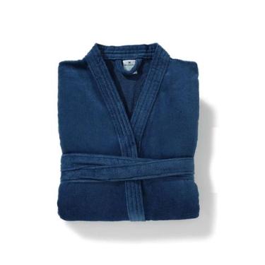 Imagem de Roupão de Banho Adulto Velour Tamanho M - Dohler, Azul 6990