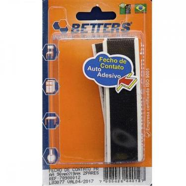 Imagem de Fecho Contato Adesivo Preto 90X19Mm Com 4Pecas 012 Bribts000068 - Bett