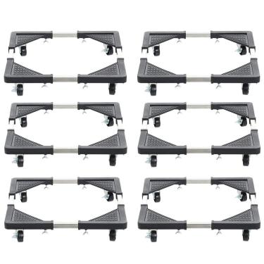 Imagem de Suporte com Rodinhas Ajustável AB Mídia SU-RODA para Eletrodoméstico 140KG Bivolt Preto Kit 6 Unidades
