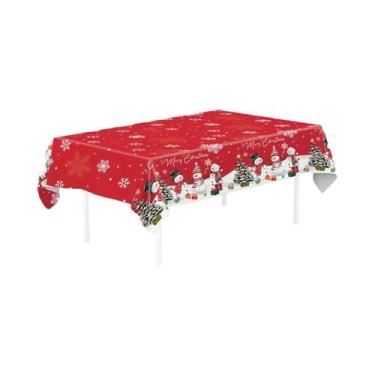 Imagem de Feliz Natal Toalha De Mesa Plástica Com Flocos De Neve Decorações De N
