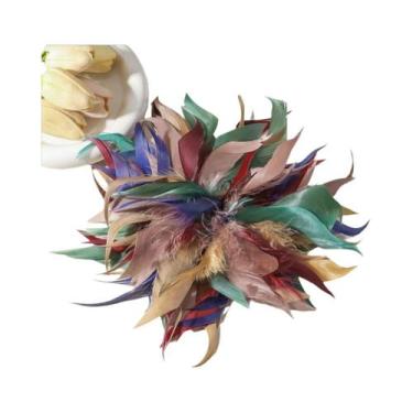 Imagem de Broche De Plumas Grande De 22CM Para Mulheres, Acessório De Joalheria 