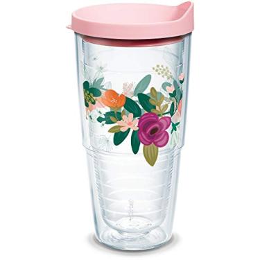 Imagem de Tervis Copo de viagem Neo Mint Floral feito nos EUA com isolamento duplo mantém as bebidas frias e quentes, 680 ml, clássico