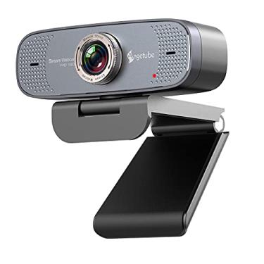 Imagem de Webcam USB 1080p com microfone e câmera de PC para chamadas de vídeo e gravação de videoconferência/ensino online/reunião de negócios, compatível com computador, desktop, MacBook, para Windows, Android, iOS