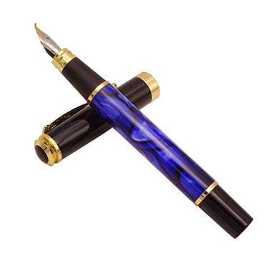 Imagem de Caneta-tinteiro Jinhao 500 azul violeta com ponta dobrada, ponta fina a larga, caneta Fude com conversor e bolsa para caneta