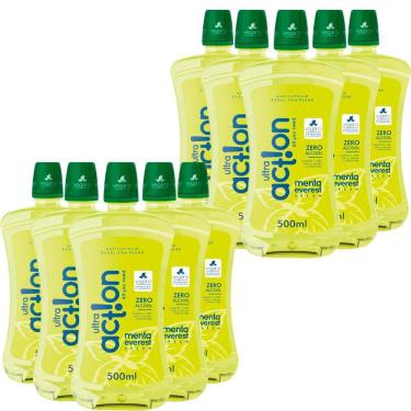 Imagem de Kit 10 Antisséptico Bucal Ultra Action Menta Everest 500ml