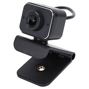 Imagem de ASHATA Webcam de foco automático 1080p com microfone sensível, webcam HD ajustável e giratória, câmera web USB, lente de quatro camadas, para chamadas de vídeo, PC, desktop