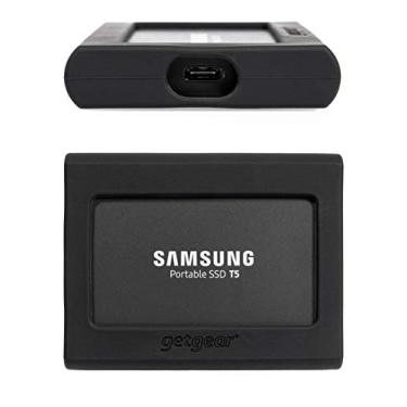 Imagem de Capa externa para Samsung T5 SSD portátil 2 TB, 1 TB, 500 G, 250 G, SSD externo USB 3.1, à prova sólida de choque, batida e queda, ajuste slim e correspondência de cores, Preto, compact Size