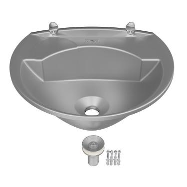 Imagem de Lavatório Plástico Prata Kit Instalação 3,8L 36X28Cm Astra