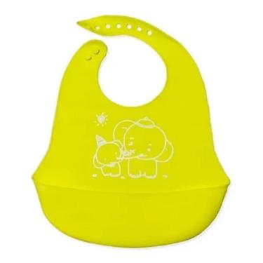 Imagem de Babador Cata Migalhas em Silicone Reutilizável para Bebê Amarelo UnyHome.
