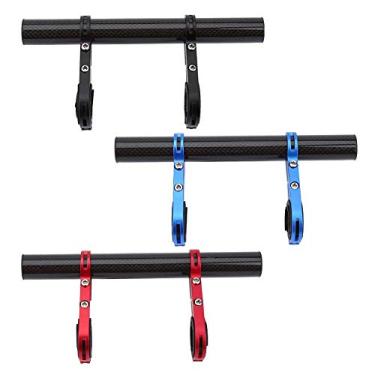 Imagem de Extensor de guidão de bicicleta Suporte de montagem de extensão de bicicleta 25,4 mm 31,8 mm Suporte de bicicleta duplo extensão de guidão para lanterna de bicicleta velocímetro (preto) extensão de guidão de bicicleta