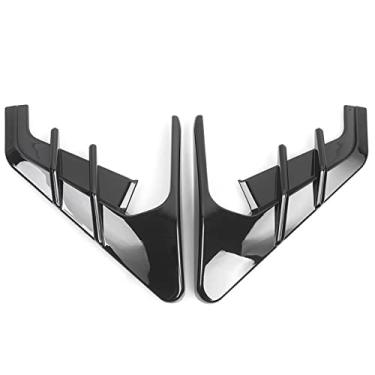 Imagem de muge racing Capa de proteção do indicador de câmera lateral Tesla, compatível com o modelo 3 Y piloto automático 2.0-3.0 (preto brilhante)