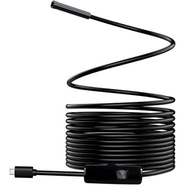 Imagem de Câmera Endoscópio com 2 Metros Sonda Digital 6 Leds 7mm Usb 2.0 Flexível Prova D'água Para Celular Android Pc Notebook