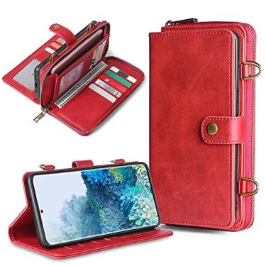 Imagem de Carteira de couro destacável para Samsung Galaxy A21S A20E A50 A51 A70 A71 S8 S9 S10 S20 S21 S22 Plus Note20 Ultra S21FE, vermelho, para Samsung S8 Plus