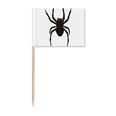 Imagem de Ilustração de insetos e aranhas, padrão preto, bandeiras de palito, marcador para decoração de festa