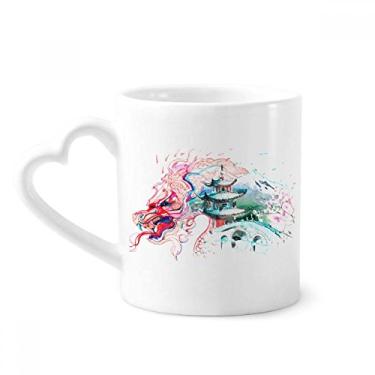 Imagem de Caneca de desenho de ponte de dragão chinês China Caneca de café cerâmica copo de coração de vidro
