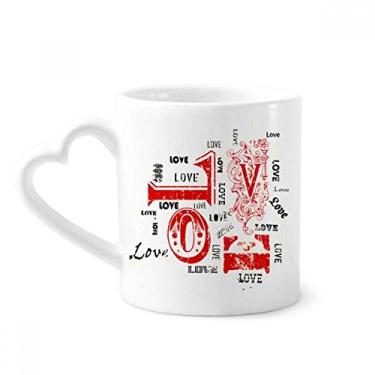 Imagem de Caneca de amor vermelho preto para o dia dos namorados caneca de café cerâmica copo de coração de vidro