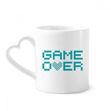 Imagem de Caneca Blue Game Over Pixel para café cerâmica copo de coração de vidro