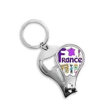 Imagem de Chaveiro abridor de cortador de unhas padrão símbolo nacional da França
