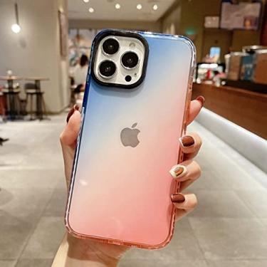 Imagem de Capa de TPU transparente gradiente fashion para iphone 13 pro max capa de cor dupla para iphone 12 11 pro xs max x xr 7 8 plus se 2020, azul rosa, para iphone 8