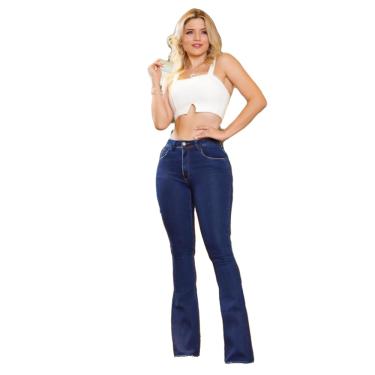 Imagem de Calça Jeans C/lycra Flare Básica Barra Desfiada Ref. 138