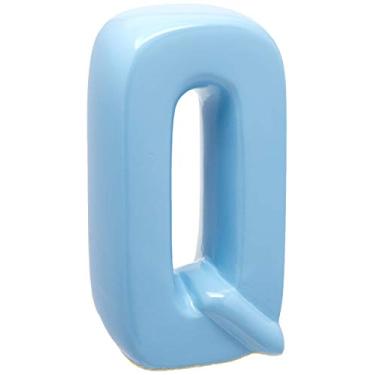 Imagem de Letra Q Decorativa Ceramicas Pegorin Azul Bebe