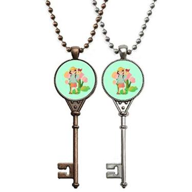 Imagem de OFFbb-USA Colar de chave de excursão guia de trajetória para viagem feiticeiro joia decoração de casal