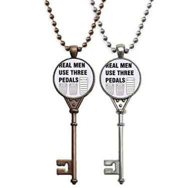 Imagem de OFFbb-USA Pedal masculino embreagem manual Art Deco presente fashion chaveiro colar pingente joias decoração casal