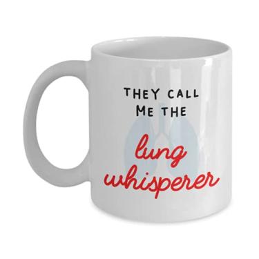 Imagem de Caneca de Pulmão Whisperer – They call me the Lung Whisperer – Ideia de presente de aniversário de Natal – Caneca de café de 325 ml