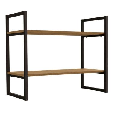 Imagem de Prateleira Class Freijó e Preta 60 cm
