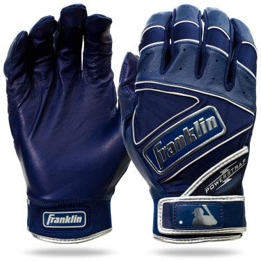Imagem de Franklin Sports Luvas de rebatedor MLB – Powerstrap Chrome Adulto Masculino + Par de Luvas de Rebatedor Juvenil – Equipamento de Beisebol + Softbol – Azul Marinho – Adulto Pequeno