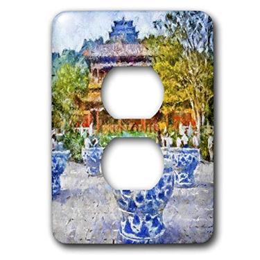 Imagem de 3dRose Lsp_40583_15,24 cm (6") Jarras de porcelana azul e hastes de 2 tomadas