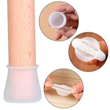 Imagem de Kit 16 Protetor Pé De Cadeira Mesa Móveis Silicone Não Risca - Things 