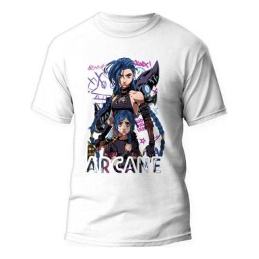 Imagem de Camiseta Jinx League Of Legends Arcane V01 Camisa Algodão - Kamisetas 