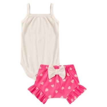 Imagem de Conjunto Body Alcinha Canelado Curto Menina - Rosa barbie - Ame Kids, 
