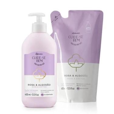 Imagem de Kit Cuide-Se Bem Rosa E Algodão 400Ml + Refil 400 Boticario