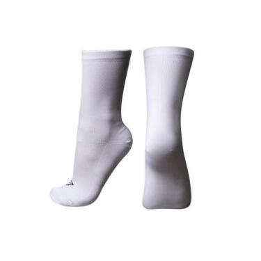 Imagem de Meia ciclismo esportiva corrida cano médio Mauro Ribeiro, Branco, Únic