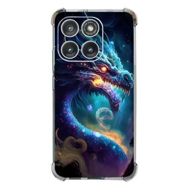 Imagem de Beaucov Capa para Motorola Edge 2025, proteção contra quedas de dragão azul à prova de choque TPU capa protetora de corpo inteiro resistente a arranhões para Motorola Moto Edge 2025