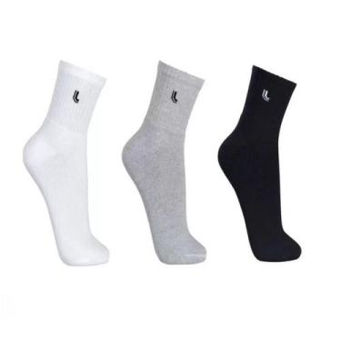 Imagem de Meias Lupo -kit C/12 Pares Meias Cano Médio Ref.3245-089, Cinza-Preto-