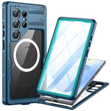 Imagem de Lanhiem Capa Magnética Para Samsung Galaxy S25 Ultra, À Prova D'Água E Poeira Ip68 [Compatível Com Magsafe] [Lente Protetor De Tela Integrados] Celular Robusta Choque 6,9", Azul