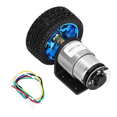 Imagem de Conjunto de Motor Codificador, Motores de Engrenagem DC Com Eixo CW CCW Com Roda de Suporte para Carro de Equilíbrio, DC 12V (110RPM)