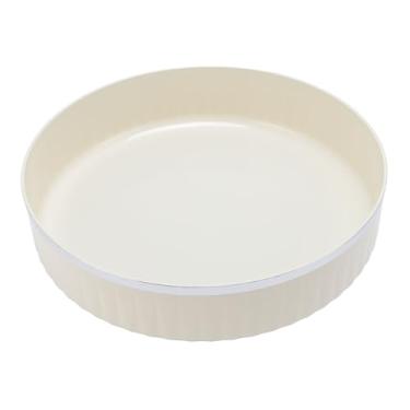 Imagem de Organizador da plataforma giratória com lados altos rack de garrafa de especiarias rotativas elegantes para mesa de jantar de cozinha leite de leite branco de plástico 10,6 x 3,1