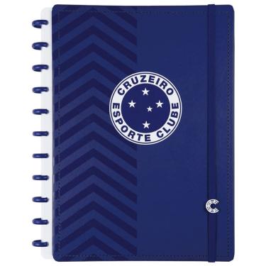 Imagem de Caderno Inteligente Time Cruzeiro Tamanho Grande Capa Dura Discos Universitário Escolar Folha Destacável