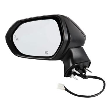 Imagem de Espelho lateral do motorista compatível com Toyota Corolla 2019-2025 7 pinos com vidro elétrico aquecido manual dobrável monitoramento de ponto cego com seta Preto Espelhos retrovisores laterais