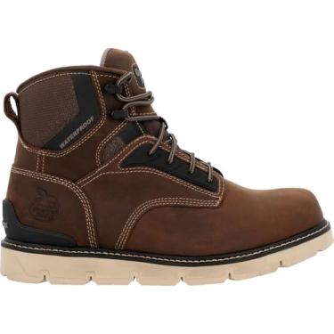 Imagem de Georgia Boot Tênis masculino Flex 15 cm impermeável bico macio trabalho/resistente - marrom, Marrom, 40 BR