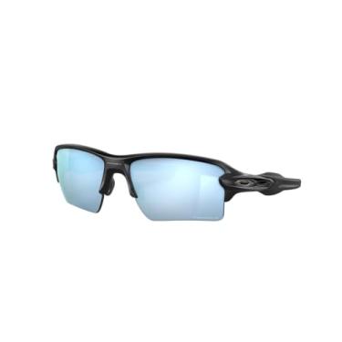 Imagem de Oakley Óculos de sol retangulares Flak 2.0 XL OO9188 | Pacote com kit de limpeza e bolsa de microfibra branca, Preto fosco/Prizm Deep Water Polarizado