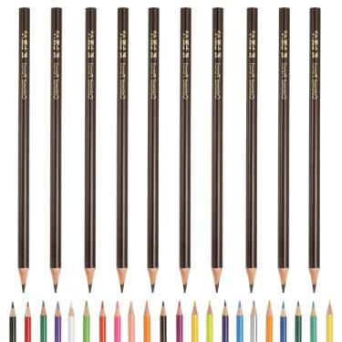 Imagem de PATIKIL Lápis de cor, lápis de desenho de cor de café com núcleos à base de óleo, materiais de scrapbook, para adultos, livros de colorir, artistas, iniciantes, desenho, esboços, 10 peças