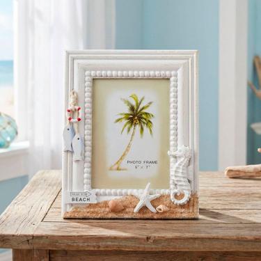 Imagem de Porta Retrato Mesa Decoração Casa De Praia Mar Oceano 5x7"